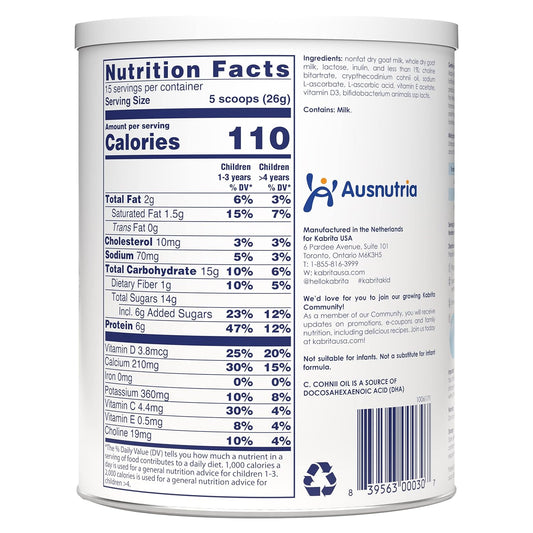 Kabrita Junior Goat Milk Powder For Kids - Easy To Digest Powdered Goat Milk Ages 2-7 - Immunity Boosting Containing Vitamin C, D, E, Protein & Calcium - Non-Gmo Gentle On Sensitive Tummies - 14Oz (Pack Of 6)