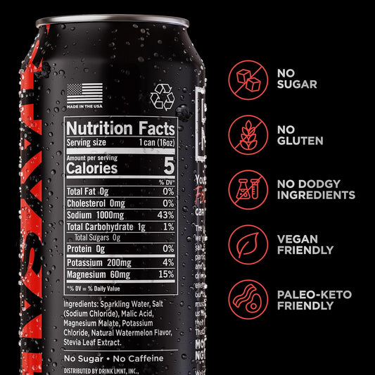 Lmnt Sparkling Electrolyte Drink - Watermelon Salt | 12-Count