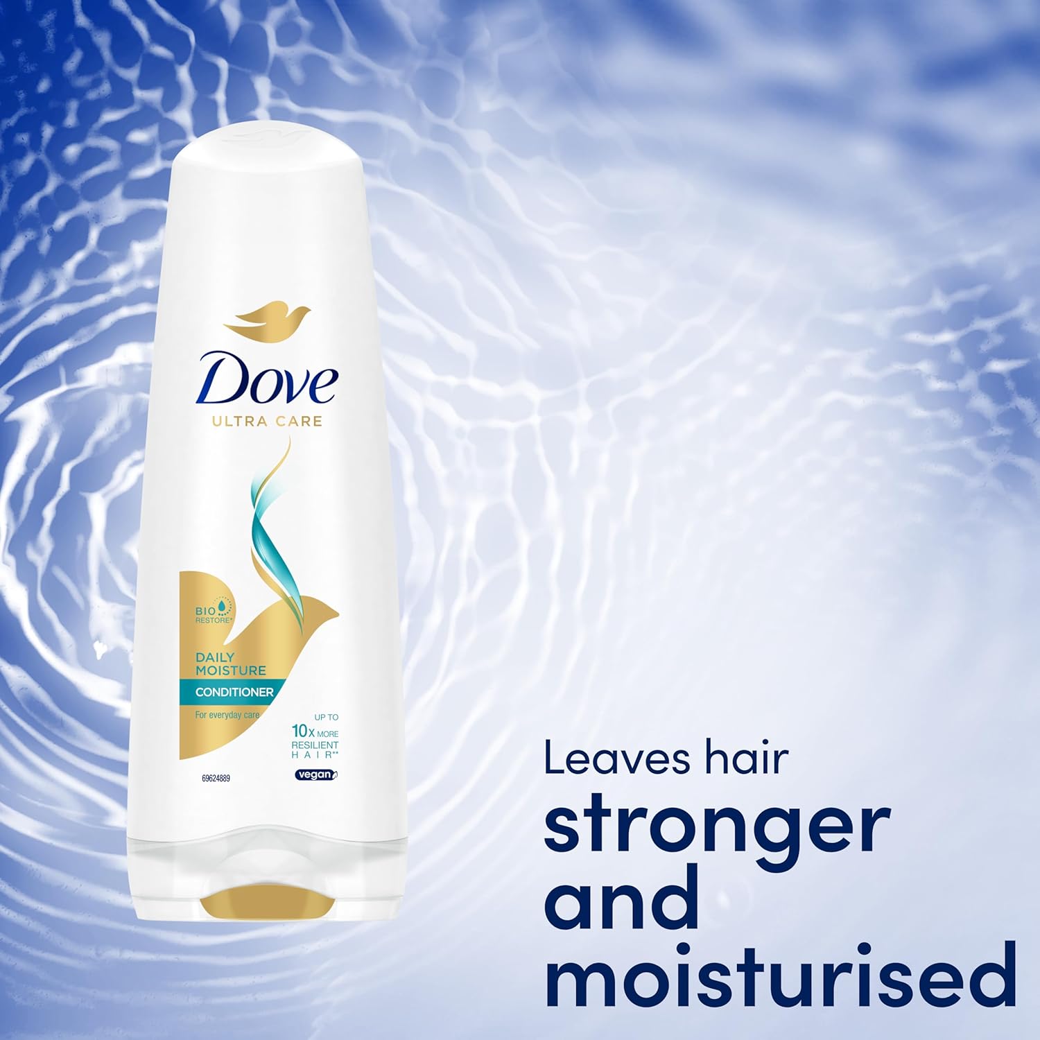 Dove Ultra Care Daily Moisture Conditioner Strengthens And Moisturises For Up To 10X More Resilient Hair* For Everyday Hair Care 200 Ml
