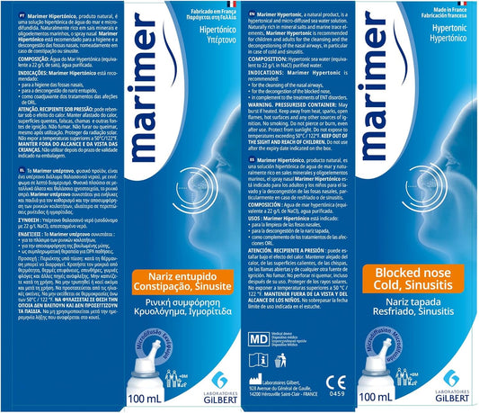 Hypertonic Saline Nasal Spray All Natural Seawater,Sinus Rinse & Sinus Allergy Symptom Reliever 3.38 Fl Oz (100 Ml)