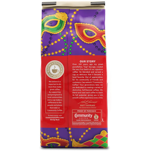 Community Coffee Mardi Gras King Cake Flavored 72 Ounce, Medium Roast Ground Coffee, 12 Ounce (Pack Of 6)