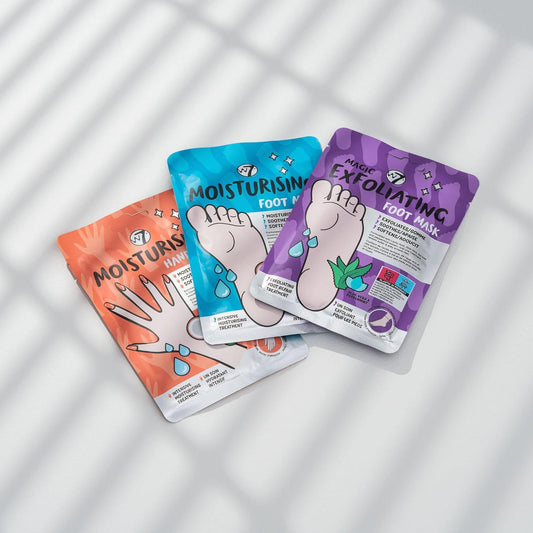W7 Hand & Foot Mask Treatment Set - At Home Intense Hydration & Exfoliation Socks & Glove 3 Pair Set - Tea Tree, Shea Butter, Vitamin E & Coconut Oil