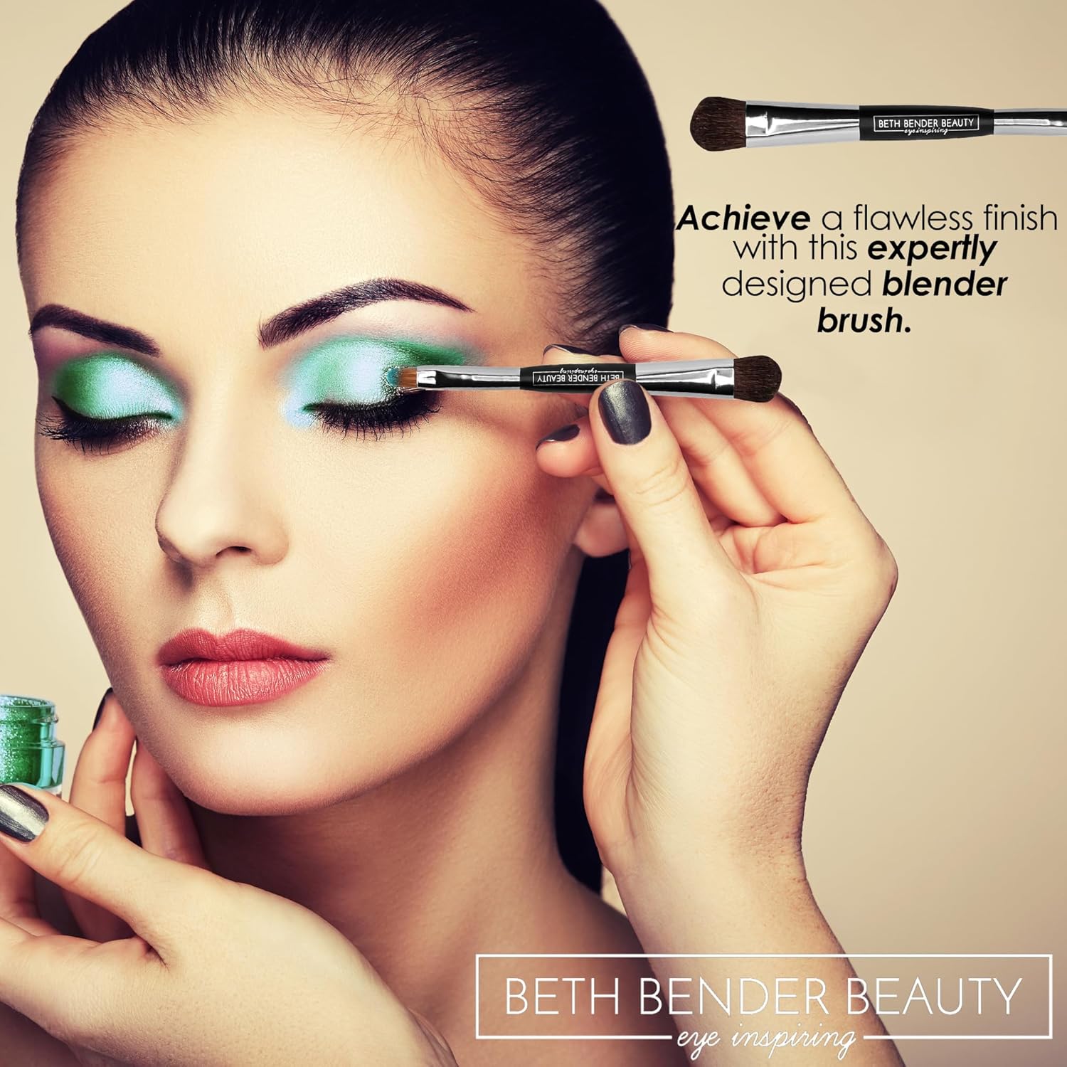 Beth Bender Beauty Double Ended Eyeliner And Eyeshadow Brush - Double Sided Eye Makeup Applicators : Beauty & Personal Care