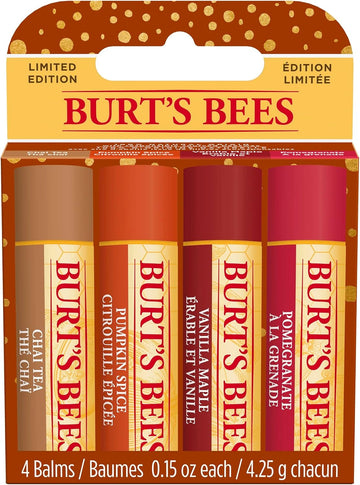 Burt'S Bees Lip Balm Gift Set, Beeswax, Honey & Pomegranate Lip Balms, Trio Tin In Reusable Keepsake Tin, 3X4.25G