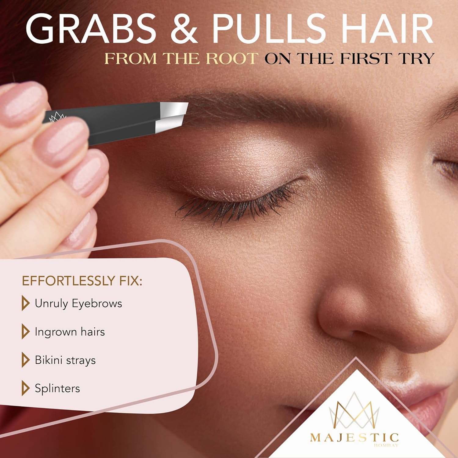 Tweezers Set 4-Piece-Stainless Steel Slant Tip + Sharp Pointed Eyebrow Tweezer Set-Precision Facial Hair Removal,Eyebrow Hair,Splinter,Blackhead,Ingrown Hair/Tick Remover-Ends Meet Perfect : Beauty & Personal Care