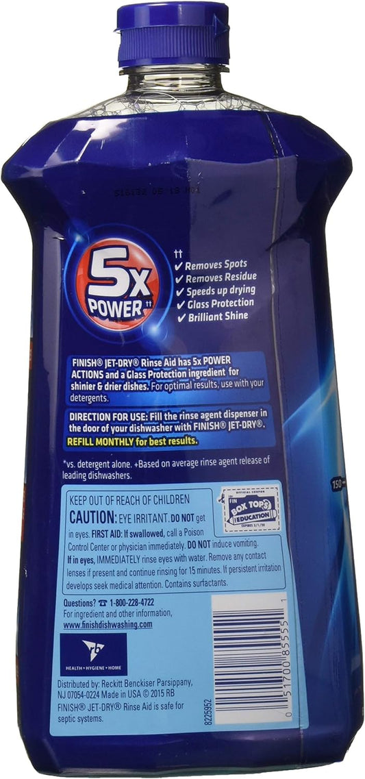 Finish Jet-Dry Rinse Aid, 32Oz, Dishwasher Rinse Agent & Drying Agent