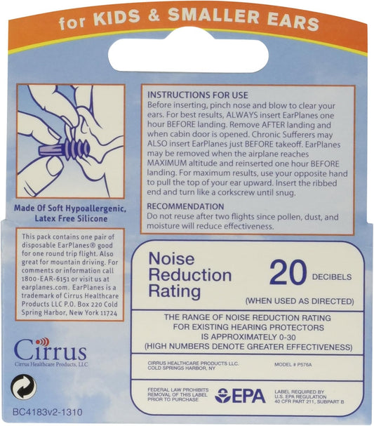 Earplanes Childrens Ear Plugs - 1 Pair/Pack