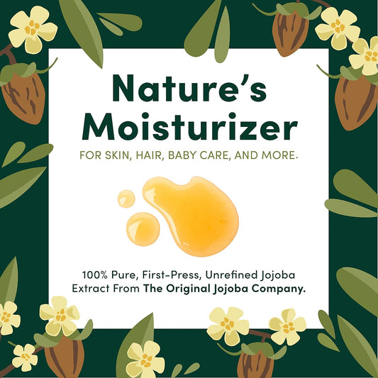 Hobacare Organic Unrefined Jojoba Oil For Nails, Cuticles, Dry Skin, Beard, Scalp Massage – Mini Travel Size 100% Pure Hexane Free Natural Carrier Oil For Skincare, Hair, Shaving Aftercare (4.22 Oz)