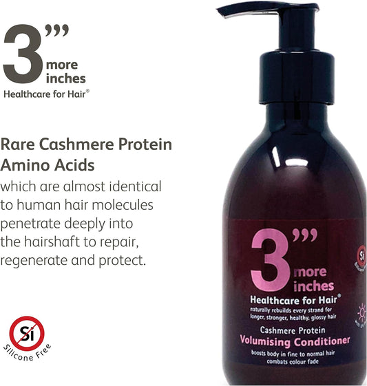 3'''More Inches Cashmere Protein Volumising Conditioner 250Ml - For Fine To Medium Hair - Repair And Strengthen - Thickening And Added Volume - With Citrus Fruit And Coconut Extract - Silicone Free