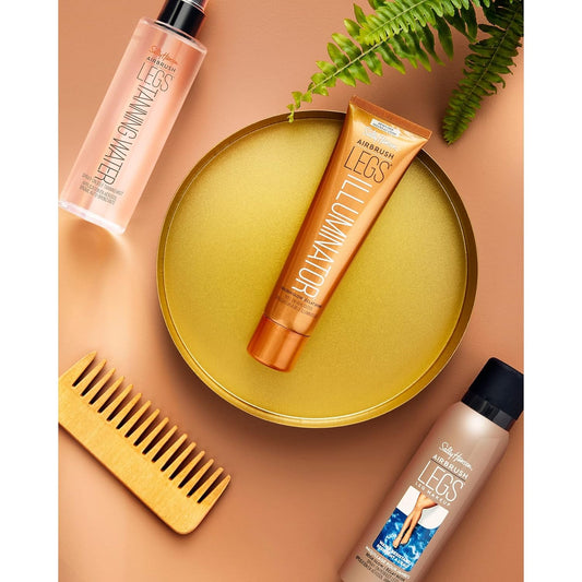Sally Hansen Airbrush LegsĀ® Illuminatorā¢, Leg Makeup, Golden Glow, Easy Application, Flawless Looking Legs, Rollerball Applicator