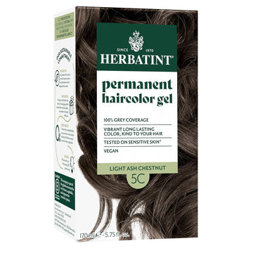Herbatint Permanent Hair Dye For Women - 5C Light Ash Chestnut - For Up To 100% Gray Coverage Of Resistant Gray Hair - Ammonia-Free, Alcohol-Free & Vegan - Salon Influenced Hair Color 5.75 Fl Oz
