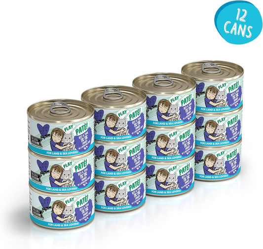 Weruva B.F.F. Play - Best Feline Friend PatƩ Lovers, Aw Yeah!, Beef & Tuna Tic Toc With Beef & Tuna, 2.8Oz Can (Pack Of 12)