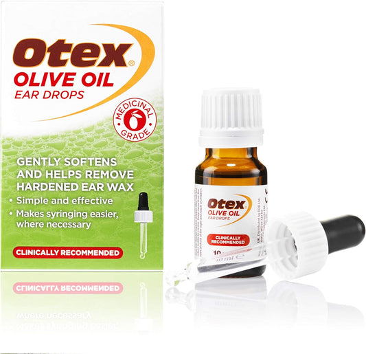 Otex Olive Oil Ear Drops For Natural, Gentle Removal Of Excessive, Hardened Ear Wax. Bottle With Dropper Applicator, 10 Ml (Pack Of 1)