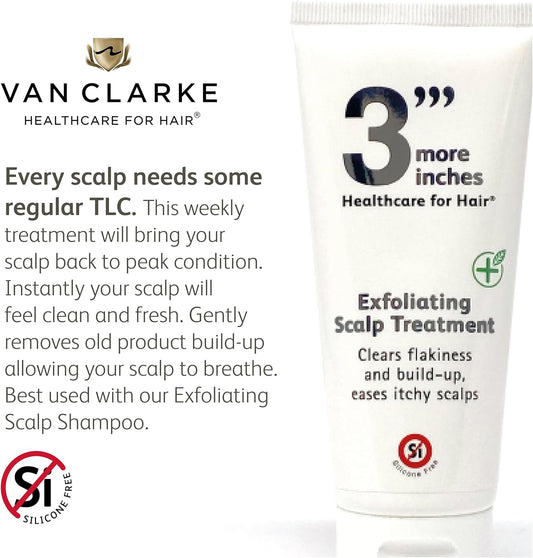 3'''More Inches Exfoliating Scalp Treatment 100Ml -Clears Flakiness And Build Up -Anti-Dandruff, Anti Hair Loss & Thinning, Promotes Growth- Silicone Free - Hair Care By Michael Van Clarke