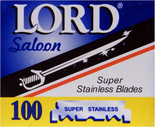 100 Lord Razor Blades Super Stainless Single Edge For Barbers