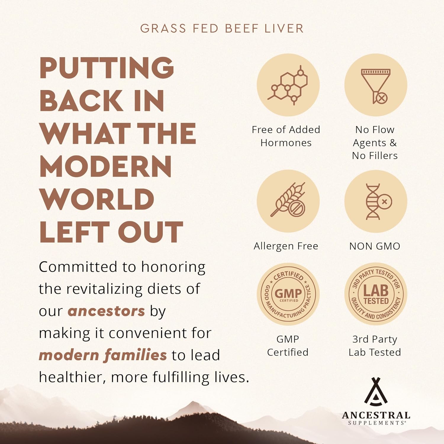 Ancestral Supplements Grass Fed Beef Liver 180 Capsules, Supports Energy Production, Detoxification, Digestion, Immunity And Full Body Wellness, Non-Gmo, Freeze Dried Liver Health Supplement : Health & Household