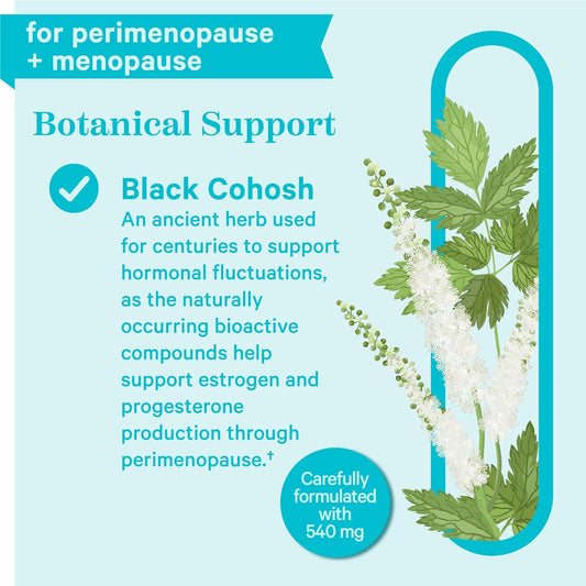 Pink Stork Black Cohosh Supplements For Women - Perimenopause & Menopause Support For Hormone Balance - Hot Flash, Night Sweat & Happy Mood Support - 30 Capsules 540 Mg Pure Black Cohosh
