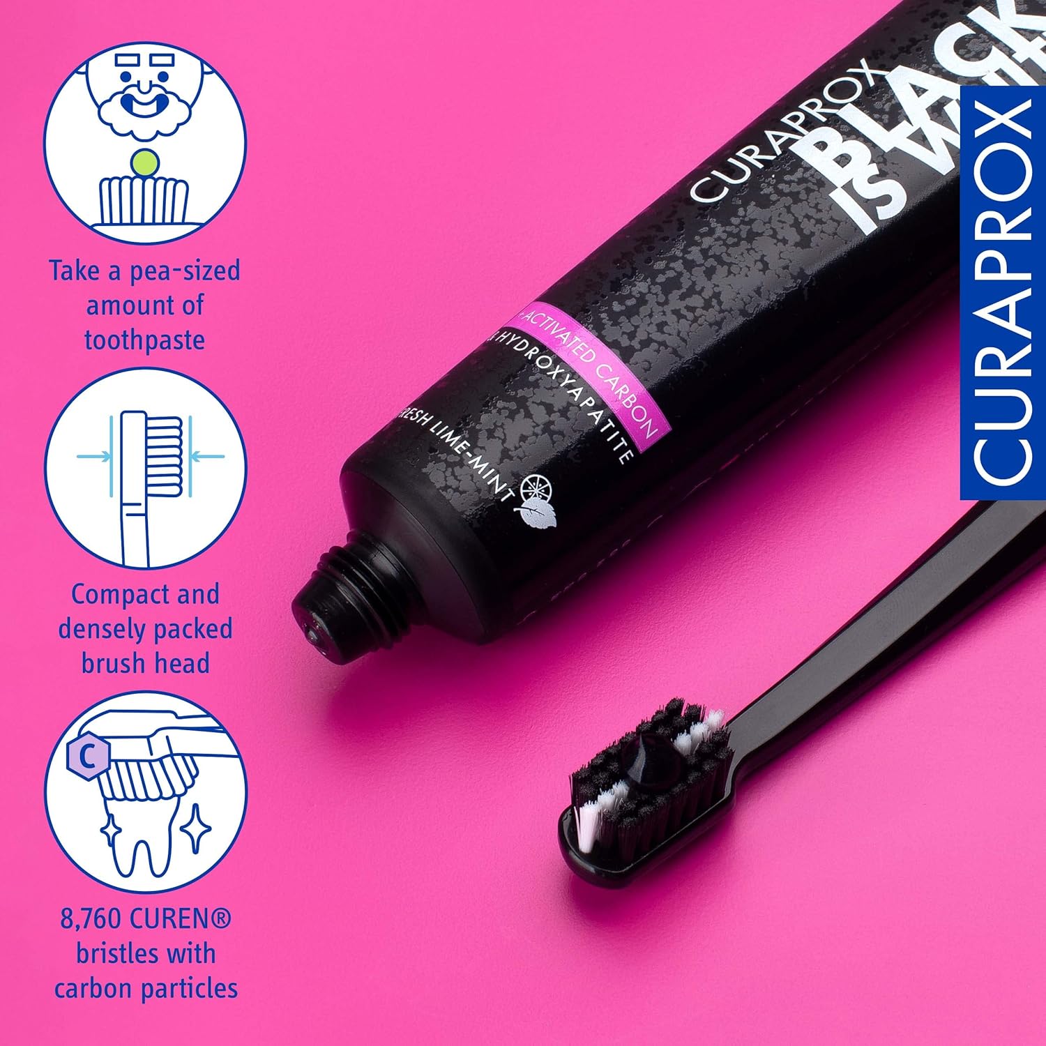 Curaprox Black is White Toothpaste, 60ml + CS 5460 Ultra-Soft Toothbrush - Activated Charcoal Whitening Toothpaste Set, 2 Count (Pack of 1) : Amazon.co.uk: Health & Personal Care