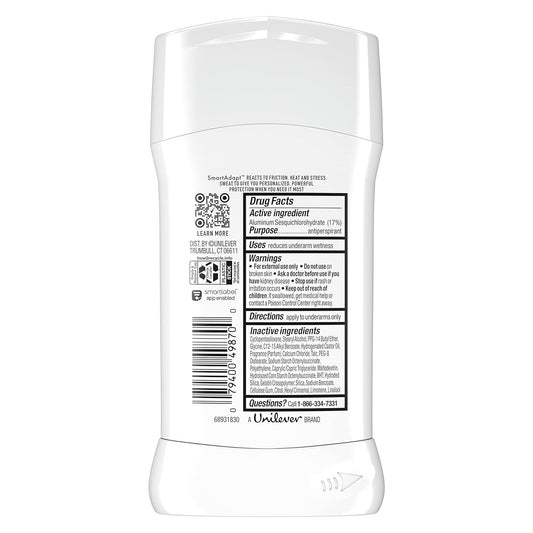 Degree Unlimited Antiperspirant Deodorant Stick Clean 2 Count Long-Lasting Sweat & Odor Protection with Antiperspirant Technology SmartAdapt Tech 2.7 oz
