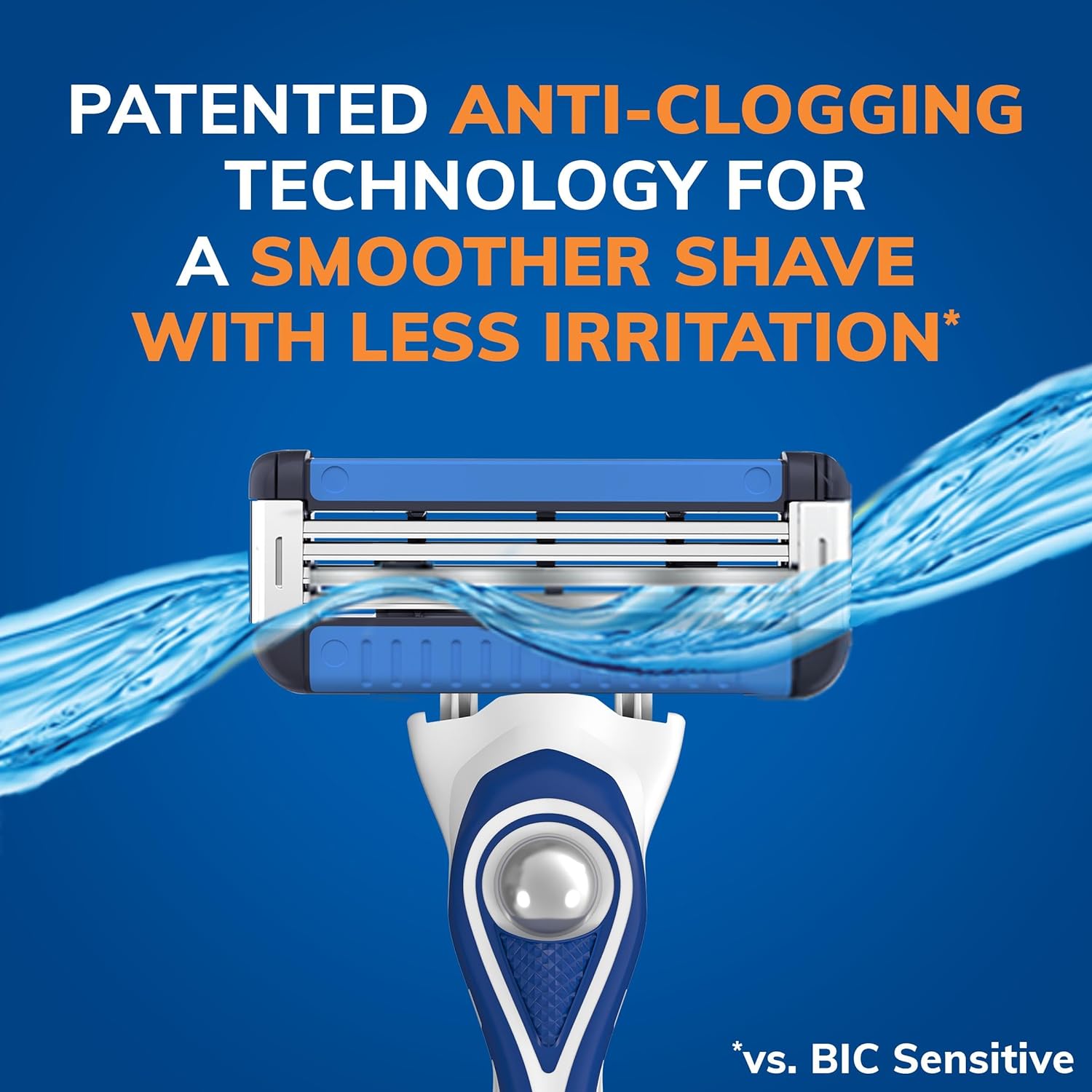 BIC EasyRinse Anti-Clogging, Refillable Men's Razors With 4 Blades, 1 Handle and 3 Refill Razor Cartridges Razor Kit : Beauty & Personal Care