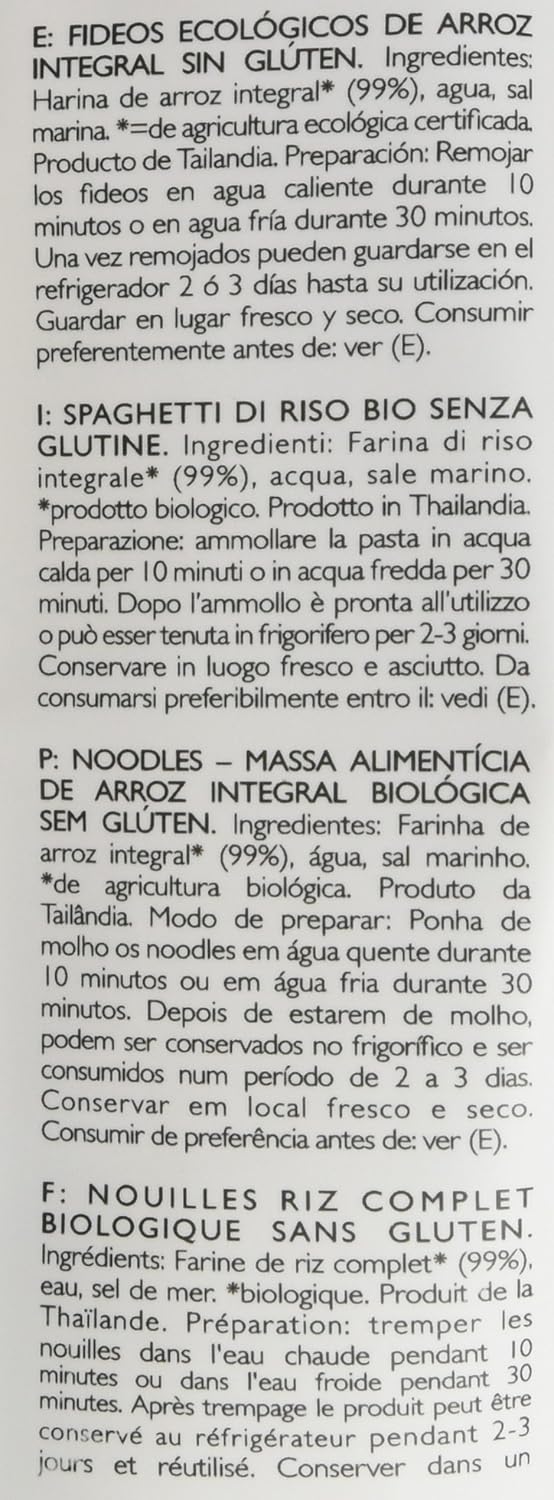 Clearspring Gluten free Brown Rice Wide Noodles 200 g (Pack of 5) : Amazon.co.uk: Grocery