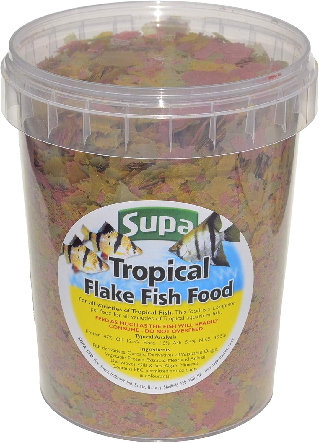 Supa Aquarium Fish Food Tropical Flake 30 Grams | Premium Quality Nutritious Fish Food Offering A Complete Balanced Diet For Tropical Fish | Comes In A Resealable Jar To Keep The Food Fresh