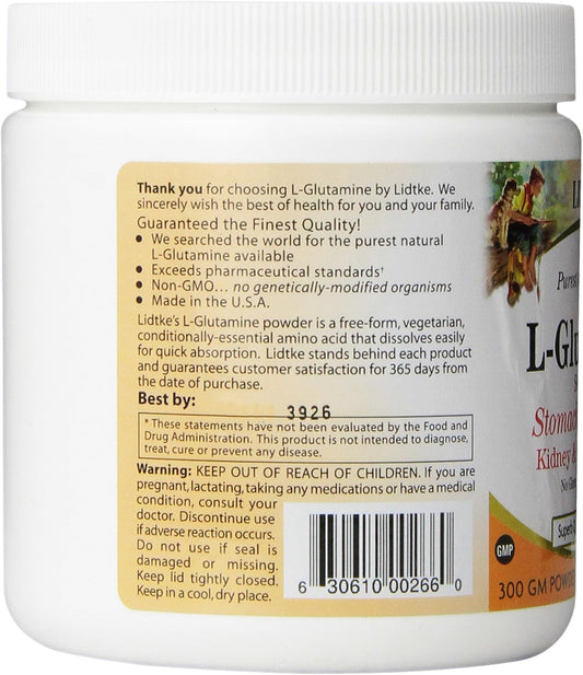 Lidtke Technologies L-Glutamine Powder, 300 Gram