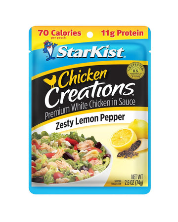 Starkist Chicken Creation Zesty Lemon Pepper - 2.6 Oz Pouch (Pack Of 12)