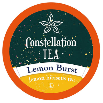 Constellation Tea Lemon Hibiscus Tea Pods Compatible With K Cup Brewers Including 2.0, (Lemon Burst) 40 Count