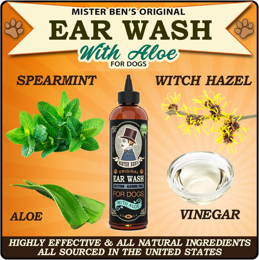 Mister Ben'S Original Dog Ear Cleaner - Natural, Effective Dog Ear Infection Treatment & Cleanser (Wash)