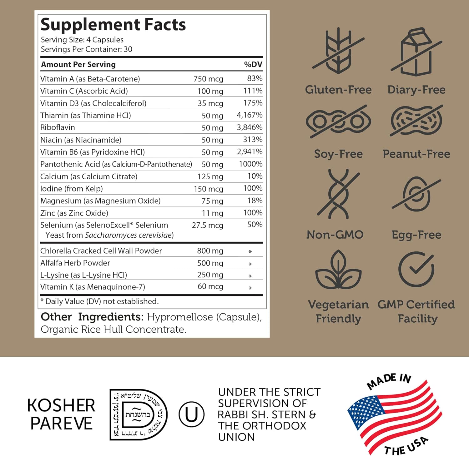 Zahler - Height Factor Healthy Growth Support Vitamin & Mineral Capsules (120 Count) - Kosher Height & Growth Supplement for Kids, Teens & Young Adults - Grow Taller Growth Hormone Support Nutrients : Health & Household