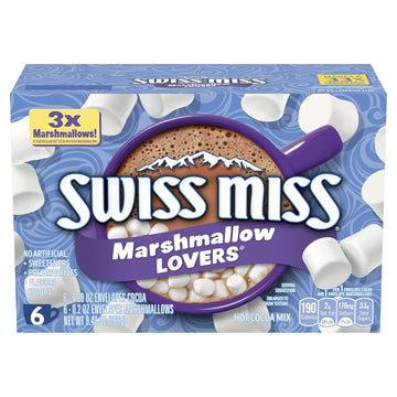 Swiss Miss Marshmallow Lovers Hot Cocoa Mix, 6 Count 8.4 Oz 8-Pack