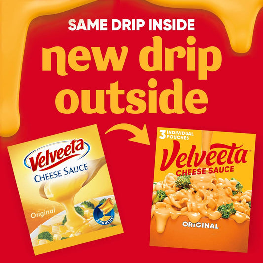 Velveeta Original Cheese Sauce, 12 Ounce Bag Contains 3-4 Ounce Pouches