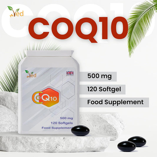 Ved Co Enzyme Q10, Naturally Fermented Ubiquinone, 500Mg 120 Softgels