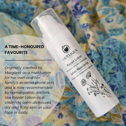 Odylique Repair Lotion | 100% Natural For Sensitive Itchy Skin 200Ml | With Soothing Aloe & Calendula | Moisturiser For Stressed Skin