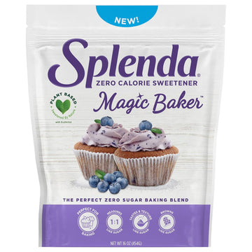 Splenda Magic Baker Zero Calorie Plant Based Granulated Baking Blend With Stevia, Erythritol And Allulose β Zero Sugar, Keto Friendly, 1Lb (16 Oz) Pouch (Pack Of 1), White