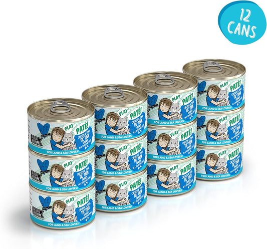 Weruva B.F.F. Play - Best Feline Friend PatƩ Lovers, Aw Yeah!, Chicken & Tuna Til' Then With Chicken & Tuna, 2.8Oz Can (Pack Of 12)