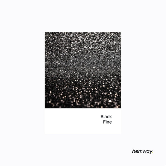 Hemway Eco Friendly Ultra Sparkle Glitter 100G / 3.5Oz - Biodegradable Vegan Cosmetic Safe For Craft Face Hair Nail And Festival Makeup - Fine (1/64" 0.015" 0.4Mm) - Black