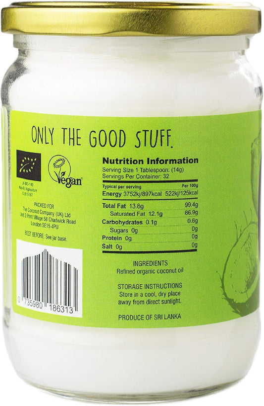 Organic Coconut Cooking Oil 500Ml - Organic, Vegan, 100% Natural, No Coconut Aroma, Neutral Taste