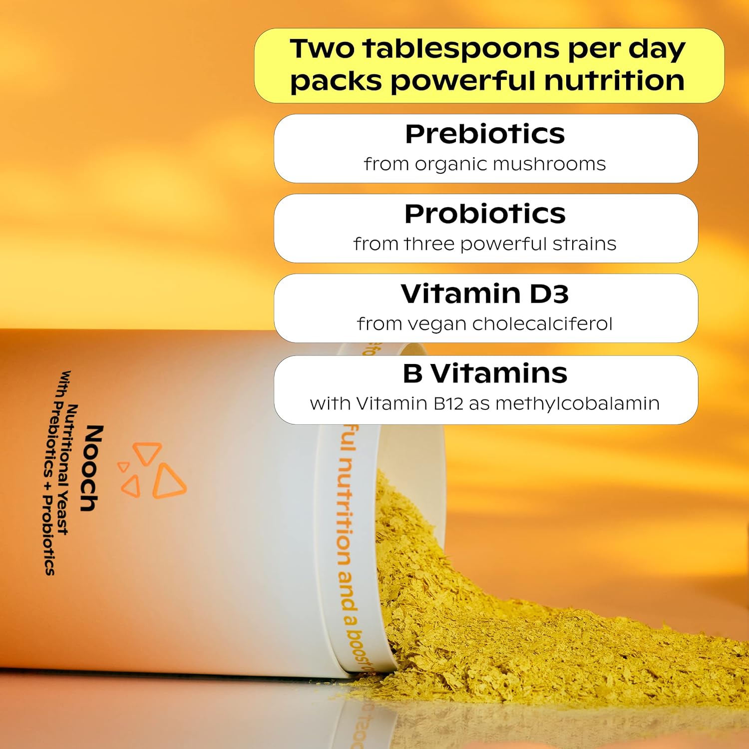 wholier Nutritional Yeast Flakes with Prebiotics & Probiotics for Gut Health. Methylcobalamin Vitamin B12 & Vitamin D3. Vegan Cheesy Seasoning. (5.3 oz.) (Natural) : Grocery & Gourmet Food