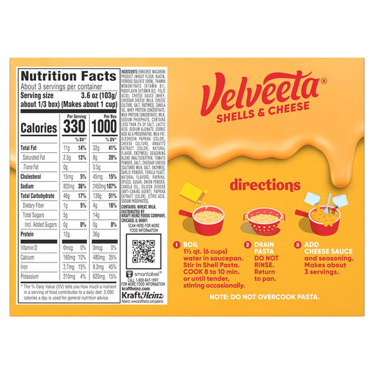 Velveeta Pizza Flavored Shells & Cheese With Shell Pasta, Cheese Sauce And Seasoning, 10.9 Oz Box