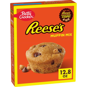 Betty Crocker Reese'S Peanut Butter Muffin Mix, Baking Mix Made With Reese’S Peanut Butter Chips And Hershey’S Milk Chocolate Chips, 12.8 Oz
