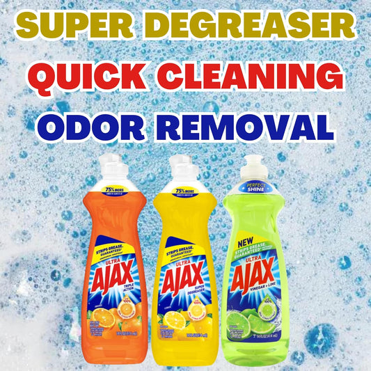 Ajax Dish Soap - Ajax Dishwashing Liquid Super Degreaser 14 Fl Oz (Lemon, Orange, Lime) (Variety Pack Of 6) 2 Of Each - Includes Clean Is Better Card