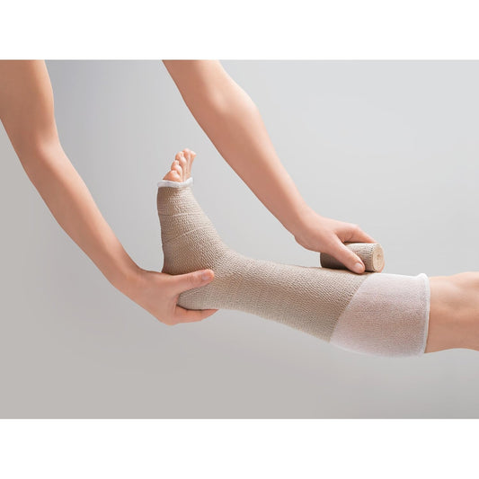 Lohmann & Rauscher Dauerbinde K Long Stretch Compression Bandage, Latex Free Lymphedema Wrap Made With 86% Cotton, 7% Polyamide, & 7% Elastane, 8 Cm Wide X 7 M Long