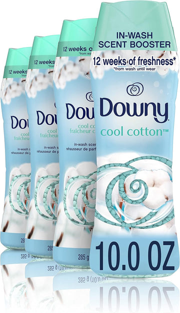 Downy Cool Cotton Bead Deodorizer, 10 Oz X 4, Aqua Blue, Fabric-Deodorizer
