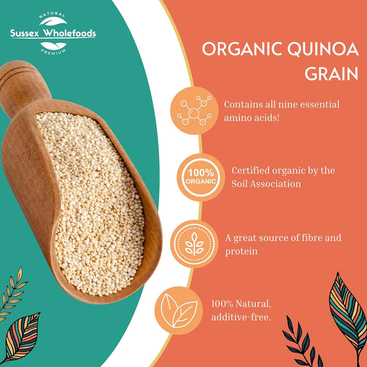 Sussex Wholefoods: Organic Quinoa Grain 2Kg - Nutritious, High-Protein Superfood