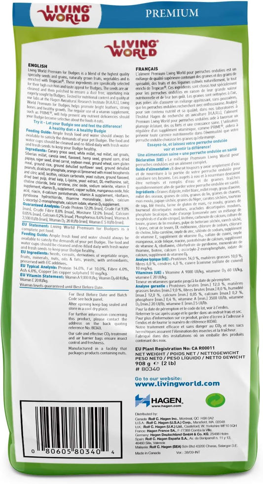 Living World Premium Mix For Budgies, 908 G (2 Lb)80340