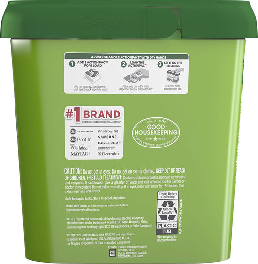 Cascade Dishwasher Pods, Actionpacs Dishwasher Detergent, Original Fresh, 105 Count, Packaging May Vary