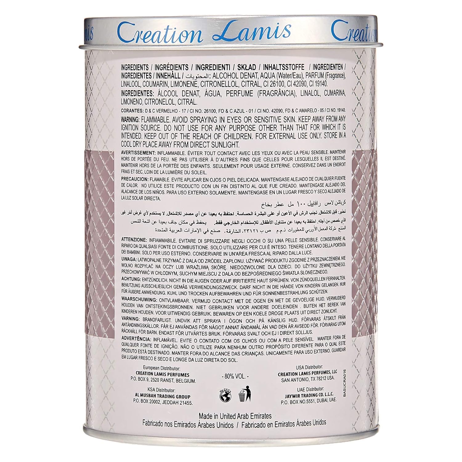 Creation Lamis Deluxe Rafael Eau De Toilette For Men 100Ml : Beauty & Personal Care