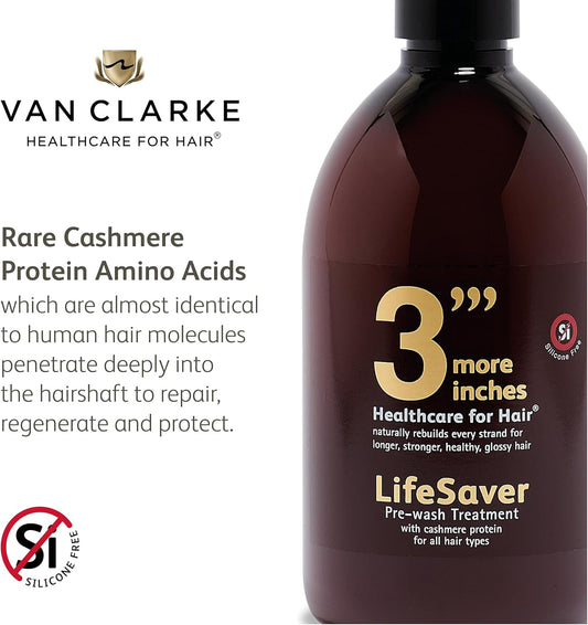 3"' More Inches Lifesaver Prewash Treatment 100Ml - Hair Repair Pre-Shampoo - Broken Bond Restore Treatment - Sulphate & Silicone Free, No Added Fragrance - Hair Care By Michael Van Clarke